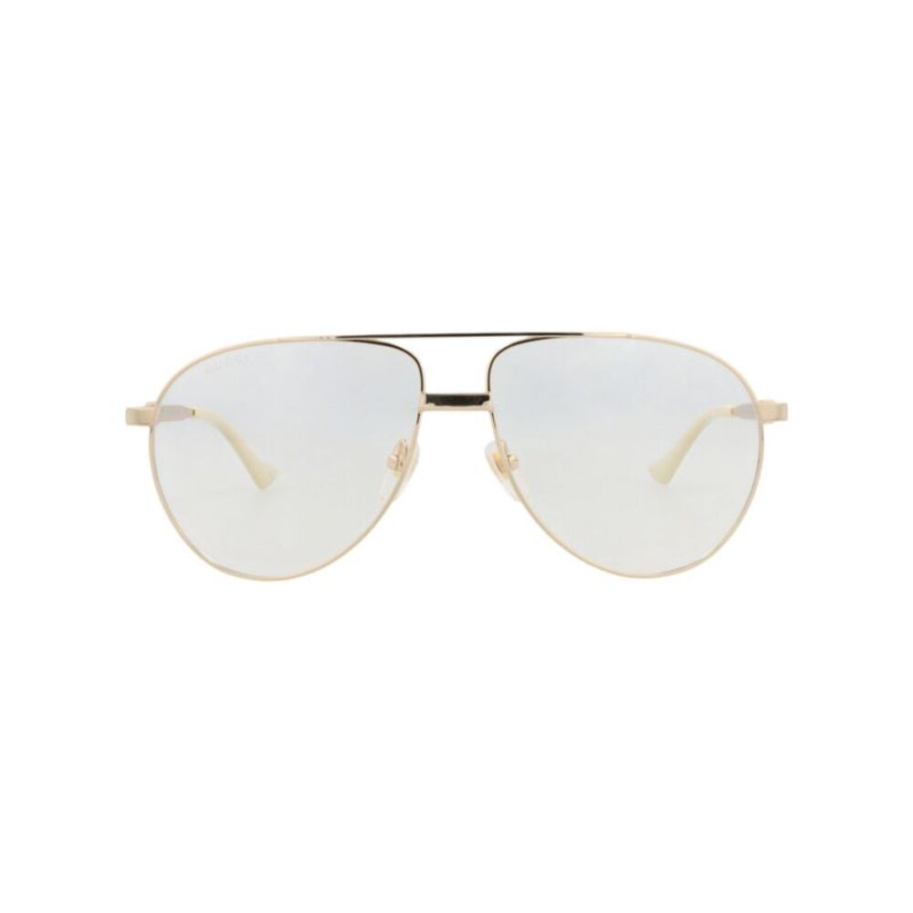 Gucci Aviator-Frame Metal Sunglasses Gold Mens